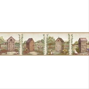 Wallpaper Border Country Fredley Meadow Outhouses